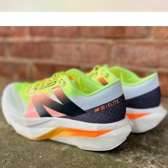 New Balance FullCell Super Lime Green White Orange Pink Performance Running Shoe - Picture 2 of 10